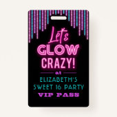 Sweet 16 Neon Glow Birthday Party Badge (Voorkant)