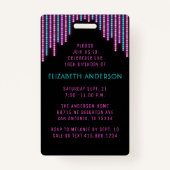 Sweet 16 Neon Glow Birthday Party Badge (Achterkant)