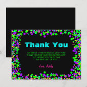 Sweet 16 Neon Glow Confetti Bedankkaart (Voorkant / Achterkant)