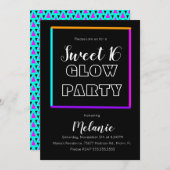 Sweet 16 Neon Glow in the Dark Beam Fun Party Kaart (Voorkant / Achterkant)