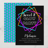 Sweet 16 Neon Glow in the Dark Multi Laser Kaart (Voorkant / Achterkant)