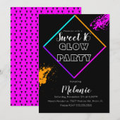 Sweet 16 Neon Glow in the Dark Multi Laser Paint Kaart (Voorkant / Achterkant)