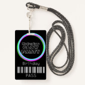 Sweet 16 Neon Glow Party Birthday Pass ID Badge (Achterkant met draagriem)