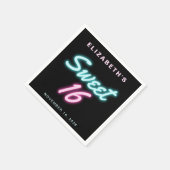 Sweet 16 Neon Lights Birthday Party Napkins Servet (Hoek)