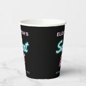 Sweet 16 Neon Lights Birthday Party Papieren Bekers (Links)