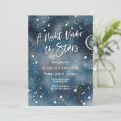 Sweet 16 Night onder de sterren Party Invitation Kaart (Staand voorkant)