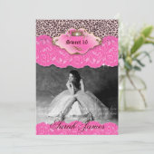 Sweet 16: Nodig luipaard kroonroze uit Kaart (Staand voorkant)