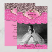 Sweet 16: Nodig luipaard kroonroze uit Kaart (Voorkant / Achterkant)