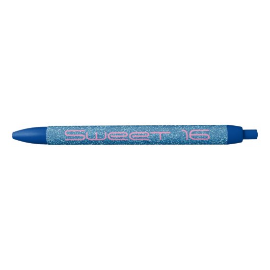 Sweet 16, Nummer zestien, Blauwe Roze Glitter pen (Voorkant)