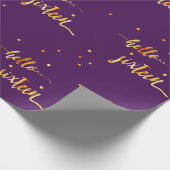 Sweet 16 paars goud hallo zestien script cadeaupapier (Hoek)