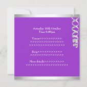 Sweet 16 Paars White Silver Bows-ballonnen Kaart (Achterkant)