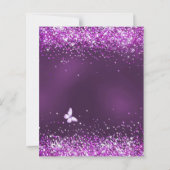 Sweet 16 paarse ballerina jurk bloemen uitnodiging (Achterkant)