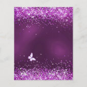 Sweet 16 paarse ballerina jurk bloemen uitnodiging flyer (Achterkant)