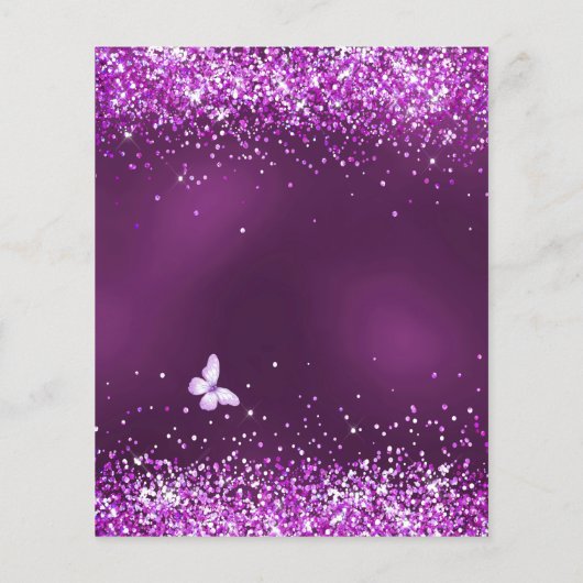 Sweet 16 paarse ballerina jurk bloemen uitnodiging flyer (Achterkant)