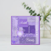 SWEET 16 PAARSE biologische uitnodiging (Staand voorkant)