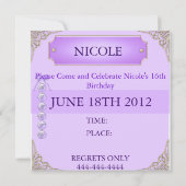 SWEET 16 PAARSE biologische uitnodiging (Achterkant)