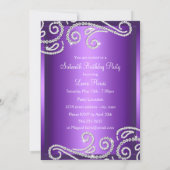 Sweet 16 Paarse Bow Sparkle Diamond Party 🎉 Kaart (Achterkant)