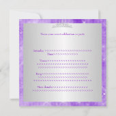 Sweet 16 Paarse Dress Silver Glitter Birthday Kaart (Achterkant)