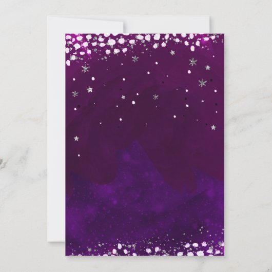 Sweet 16 Paarse en zilveren Sterrennacht Kaart (Achterkant)