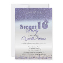 Sweet 16 Paarse Glitter Bokeh Ombre, Glitter Tiara