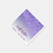 Sweet 16: Paarse glitter en monogram vallen Servet (Hoek)