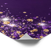 Sweet 16 paarse glitter schittert welkom poster (Hoek)