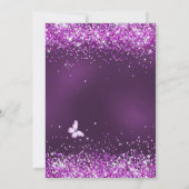 Sweet 16 paarse jurk roze bloemen kaart (Achterkant)