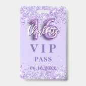Sweet 16 paarse lavendel vip-feestpas badge (Voorzijde)
