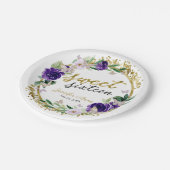 Sweet 16 Paarse lavender Floral Butterfly Papieren Bordje (Gekanteld)
