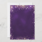 Sweet 16 paarse roos gouden schitteringen kaart (Achterkant)