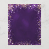 Sweet 16 paarse roos gouden uitnodiging (Achterkant)