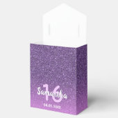 Sweet 16 paarse roze glitterdiamanten bedankdoosjes (Geopend)