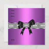 Sweet 16 Paarse roze zilverdiamanten Kaart (Achterkant)