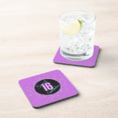 Sweet 16 Paarse Silver Brilliance gepersonaliseerd Bier Onderzetter (Rechterzijde)