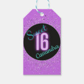 Sweet 16 Paarse Silver Brilliance gepersonaliseerd Cadeaulabel (Voorkant)