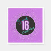 Sweet 16 Paarse Silver Brilliance gepersonaliseerd Servet (Voorkant)