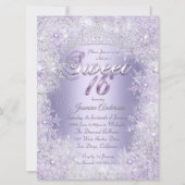 Sweet 16 Paarse Silver Winter Wonderland Tiara Kaart (Voorkant)