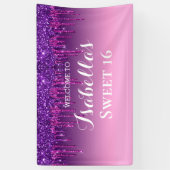 Sweet 16 | Paarse strooisel Spandoek (Verticaal)