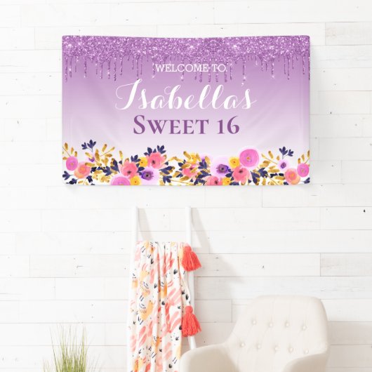 Sweet 16 | Paarse strooisel voor ontginning Spandoek (Insitu)