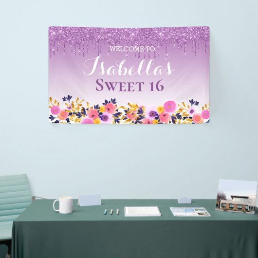 Sweet 16 | Paarse strooisel voor ontginning Spandoek (Beurs)