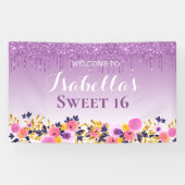 Sweet 16 | Paarse strooisel voor ontginning Spandoek (Horizontaal)