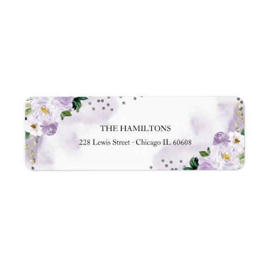 Sweet 16 Paarse Waterverf Floral Etiket (Voorkant)