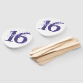 Sweet 16 | Paarse Waterverf Grunge en Glitter Handwaaier (Niet-gemonteerd)