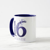 Sweet 16 | Paarse Waterverf Grunge en Glitter Mok (Voorkant links)