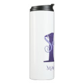 Sweet 16 | Paarse Waterverf Grunge en Glitter Thermosbeker (Gedraaid links)