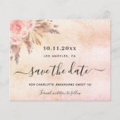 Sweet 16 pampas blush save the date card (Voorkant)