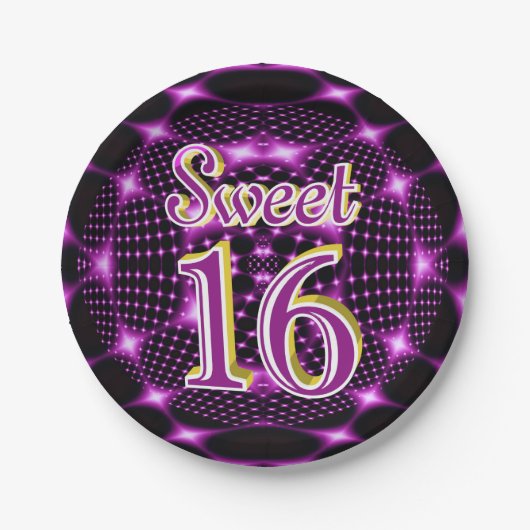 Sweet 16 papieren bordje (Voorkant)