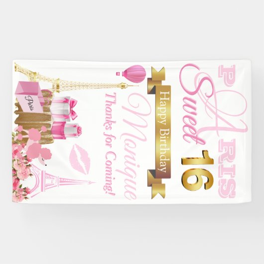 Sweet 16 Paris Banner (Horizontaal)