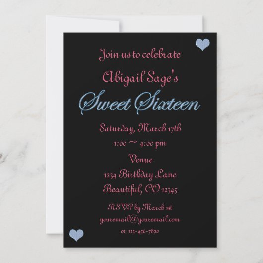 Sweet 16 Paris Eiffel Tower Birthday Invitation Kaart (Achterkant)