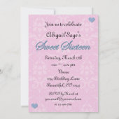 Sweet 16 Paris Eiffel Tower Birthday Invitation Kaart (Achterkant)